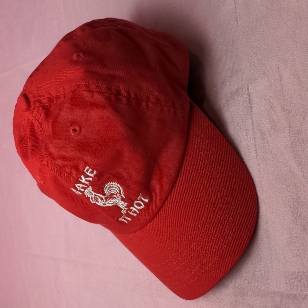 Petals and Peacocks Red Sriracha Hot Sauce Make It Hot Adjustable Baseball Cap